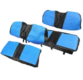 Wflnhb F8-030852 For Club Car Precedent Front And Rear Seat Covers Kit Blue Black Top Stitched