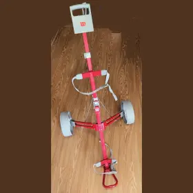 Wilson 016559236104 Golf Bag Pull Cart Caddy Collapsible Folding Rolling Red Light Use