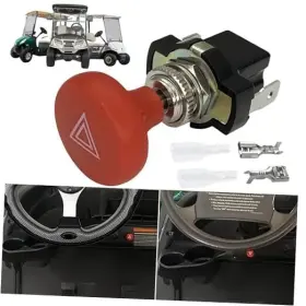Wuko-hunt Wk-2402 Universal Golf Cart Hazard Switch For Yamaha Ezgo Club Car Utv Atv Red
