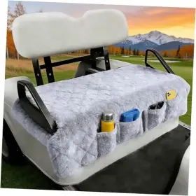 Wuko-hunt Wk-2409 Golf Cart Seat Covers Quilted Plush Towel Blanket With 4 Light Gray