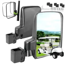 Wuko-hunt Wk-2414 Golf Cart Side Mirrors - No Drilling Extra Mirror-no Required