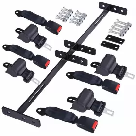 Xcceries X-gsb-04-001-4p-06 Universal Golf Cart Retractable 4 Seat Belts Mounting Bracket Kit Set Club Car