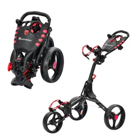 Xdrivemax Gc408-red Gc408 Folding Golf Push Cart 3 Wheel Trolley Lightweight Bag Pull
