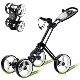 Xdrivemax Gy-gc53-01-2 4 Wheel Golf Push Cart - Aluminum Frame Lightweight One-step Foldable Compac