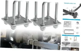Yantuo M239z Square U-bolt Kit For Boat Trailer Mounting Axle Leaf Springs Zinc 4