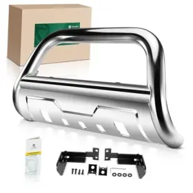 Ytautoparts Yhtbur0001 3.5 Inch Bull Bar Push With Skid Plate Light Mount Fit Dodge Models S/s 304