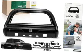 Ytautoparts Yhtbur0006 3.5 Inch Bull Bar Push With Skid Plate Light Mount Fit Ram Models 1500 2019