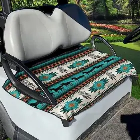 Yuuxorilu Yu-cz47-1-12 Golf Cart Seat Covers Towel Aztec Tribal Horse