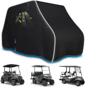 Zenicham 696233515048 2/4 Passenger Golf Cart Cover Waterproof 600d Heavy Duty With Zenicham 696233515048 2/4 Passenger Golf Cart Cover Waterproof 600d Heavy Duty With
