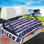 Yokyhom American Flag Golf Cart Seat Covers 2/4 Seater Microfiber. Fixed Price $44.99.